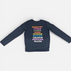 Cat & Jack Navy Long Sleeve with Colorful Planet Names